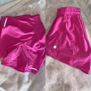 Pink Lululemon hotty hot shorts